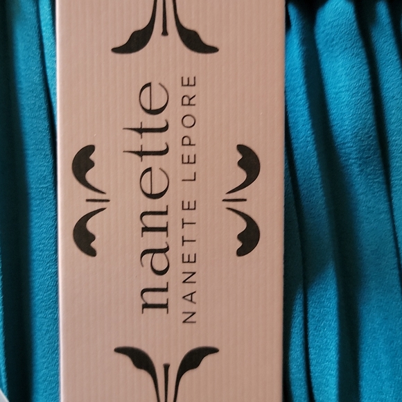 Nanette Nanette Lepore Teal Smocked Neck Pleated Sleeveless Dress 10 - Picture 14 of 15